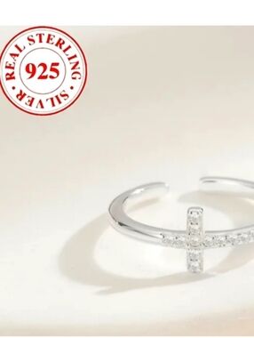 Sterling Silver Cross Toe Ring